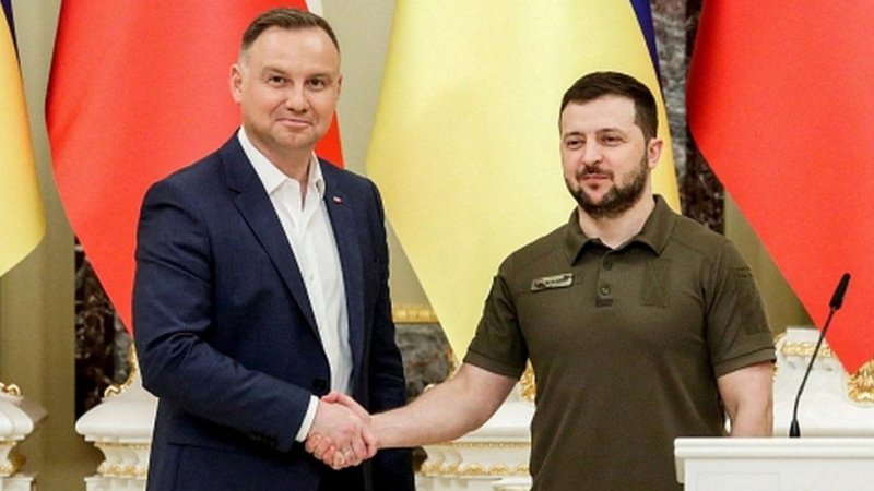 Polşa Prezidenti Andjey Duda Ukrayna Prezidenti Vladimir Zelenski ilə görüşüb