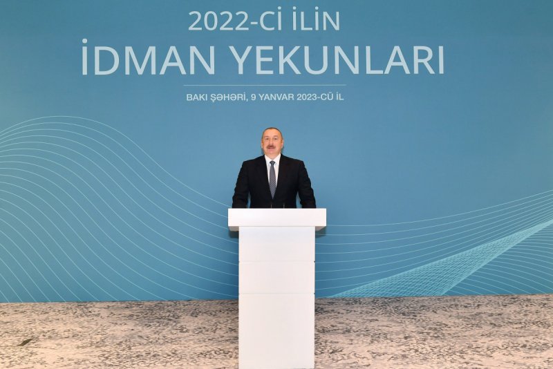 Prezident ötən ilin idman yekunlarına həsr olunmuş mərasimdə iştirak edib