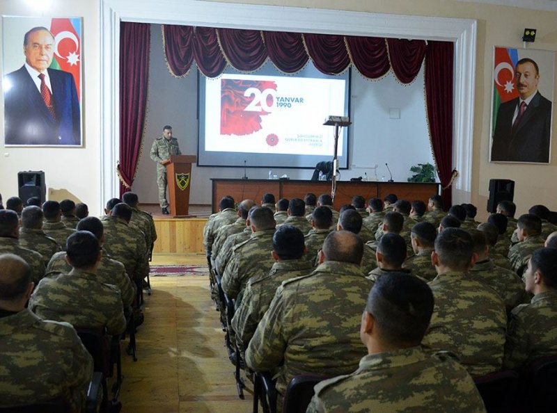 Azərbaycan Ordusunda 20 Yanvar faciəsinin ildönümü ilə əlaqədar silsilə tədbirlər keçirilib