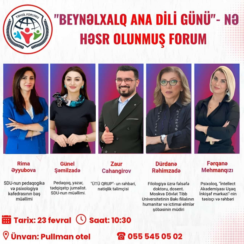 "Beynəlxalq Ana Dili Günü"nə həsr olunmuş Forum keçiriləcək