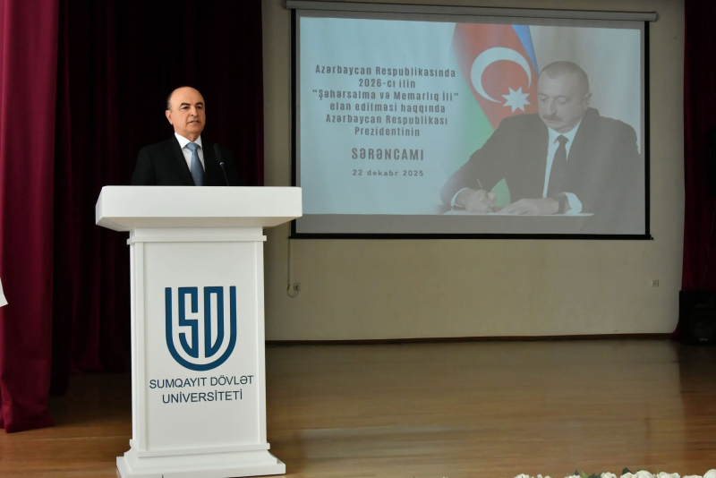 Sumqayıt Dövlət Universitetində "Şəhərsalma və Memarlıq İli"nə həsr olunmuş Respublika Elmi  Konfransı keçirilib